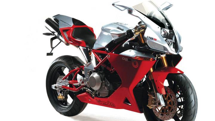 Bimota DB5 Side Pose In Red On White Background